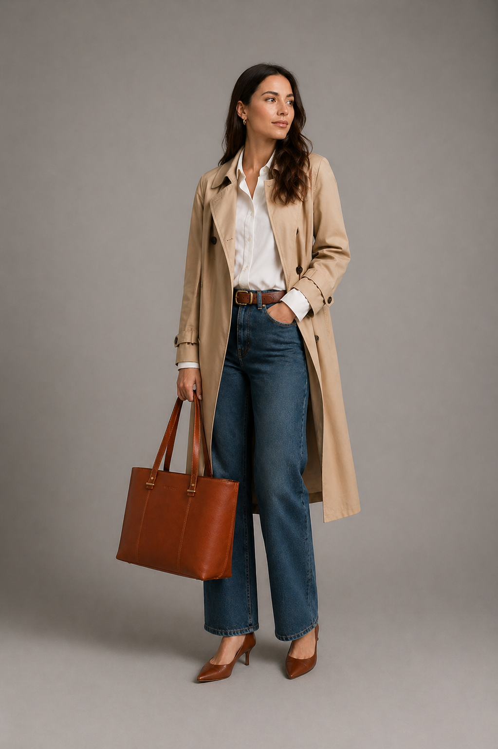 AVA LEATHER TOTE BAG ( COGNAC NAPPA )