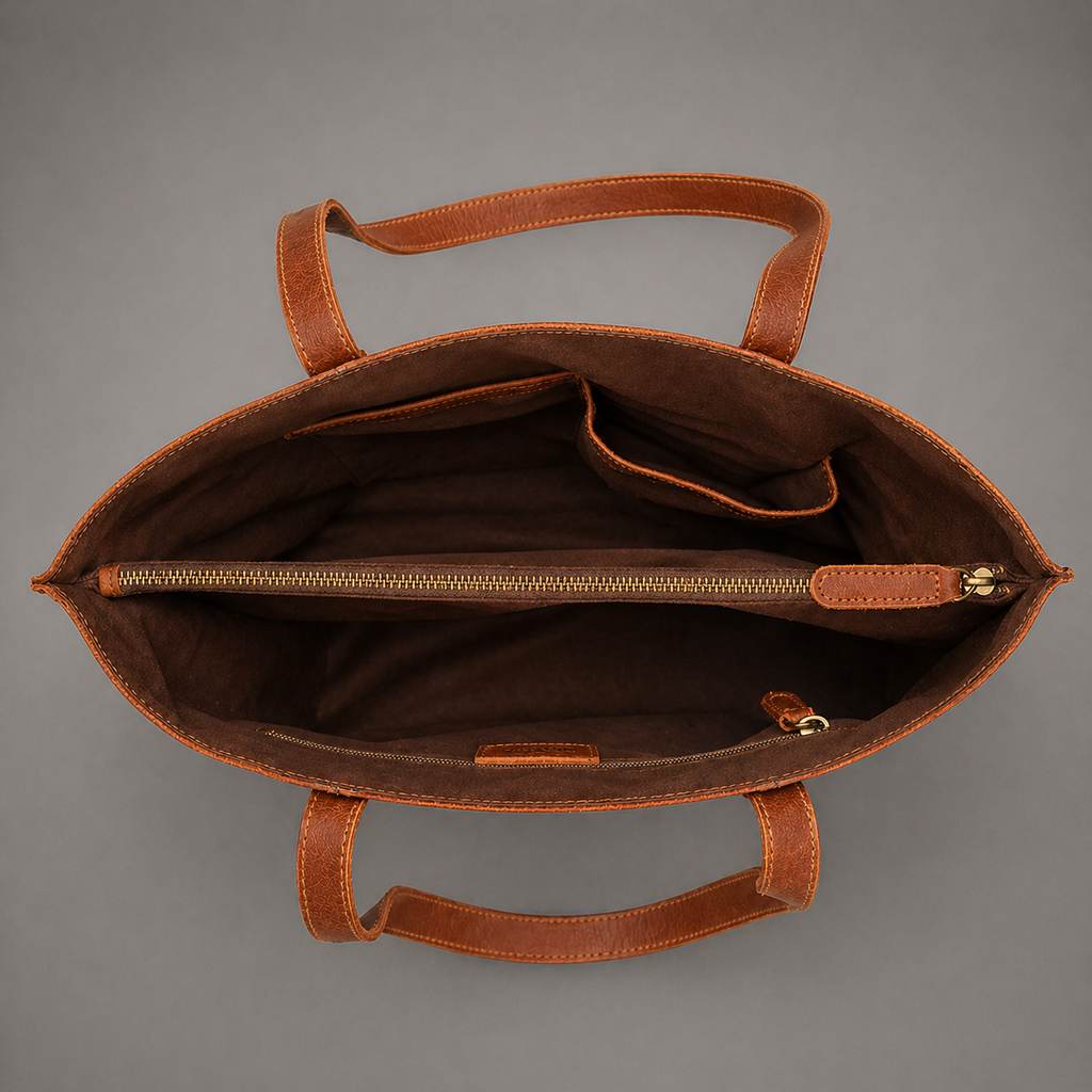AVA LEATHER TOTE BAG ( COGNAC NAPPA )