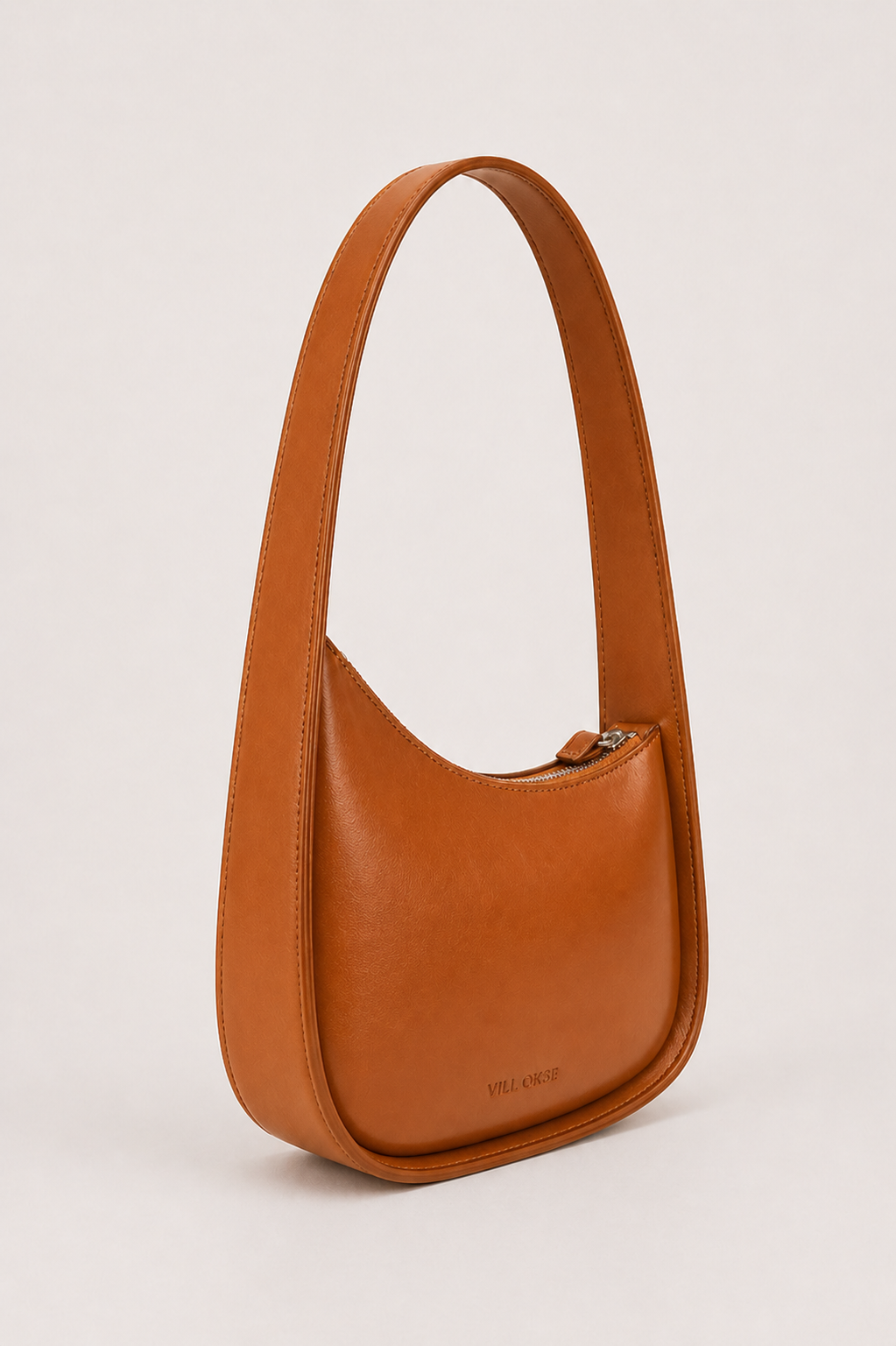 HAREEM LEATHER MOON BAG ( COGNAC NAPPA )
