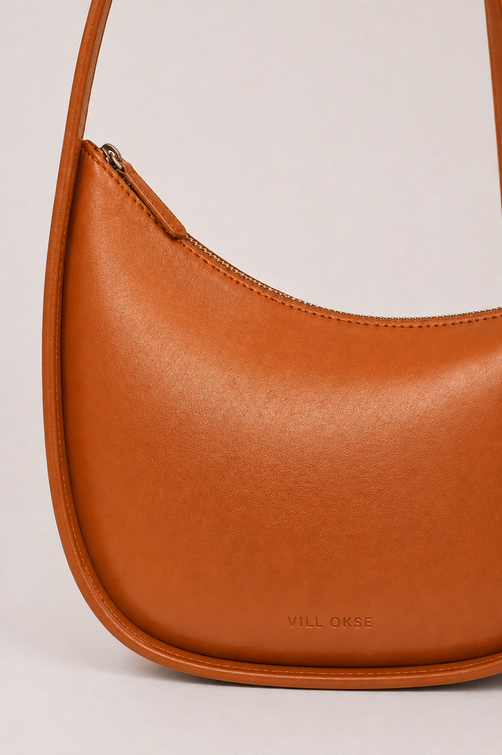 HAREEM LEATHER MOON BAG ( COGNAC NAPPA )