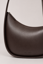 HAREEM LEATHER MOON BAG ( COFFEE BROWN )