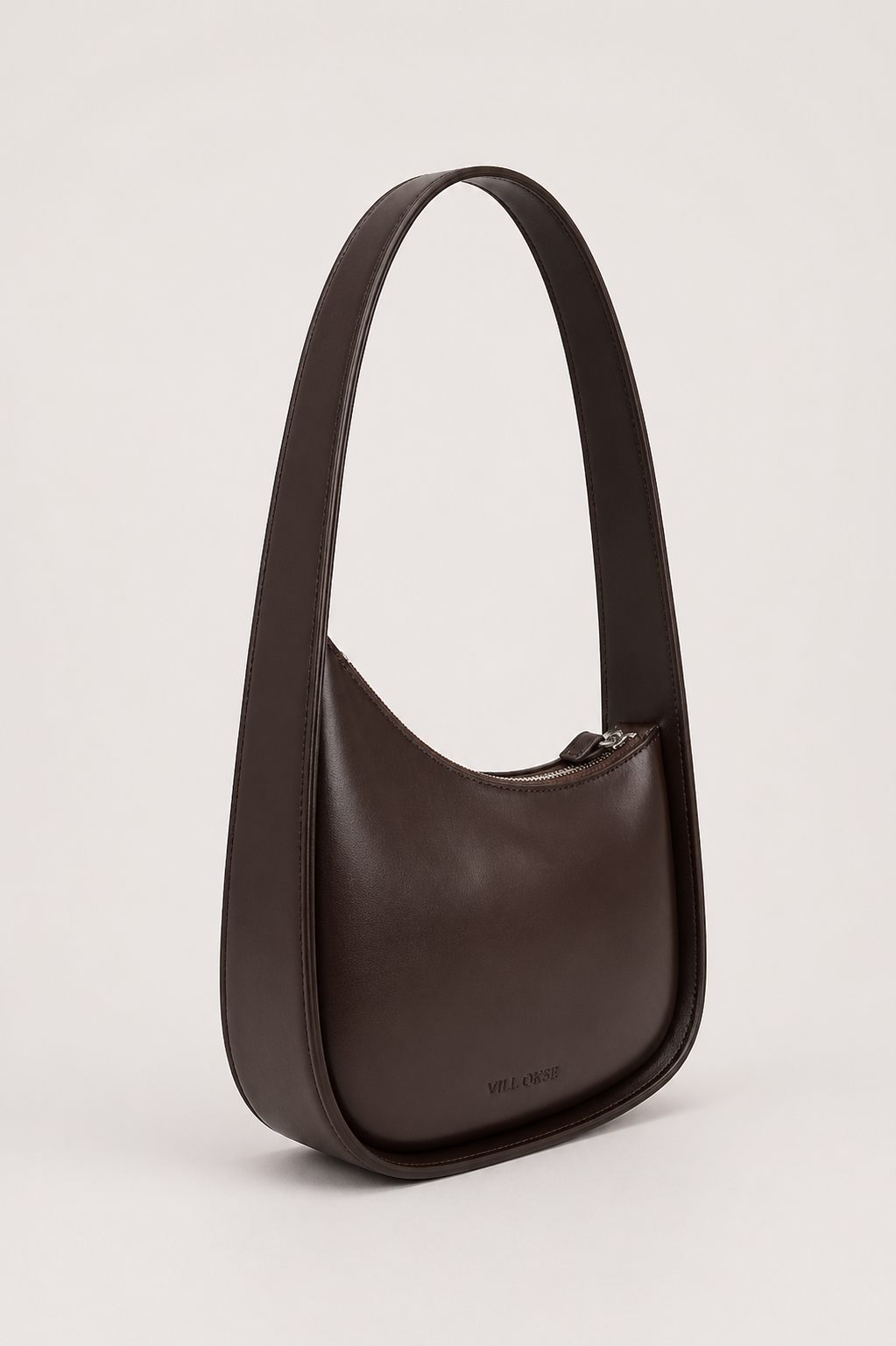 HAREEM LEATHER MOON BAG ( COFFEE BROWN )