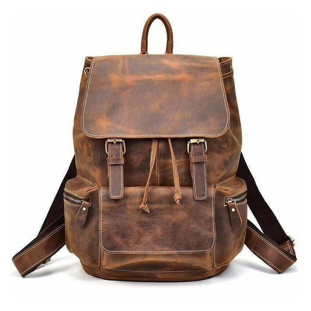 The Neil - Genuine Leather Backpack - Oak Brown Hunter - VILL OKSE