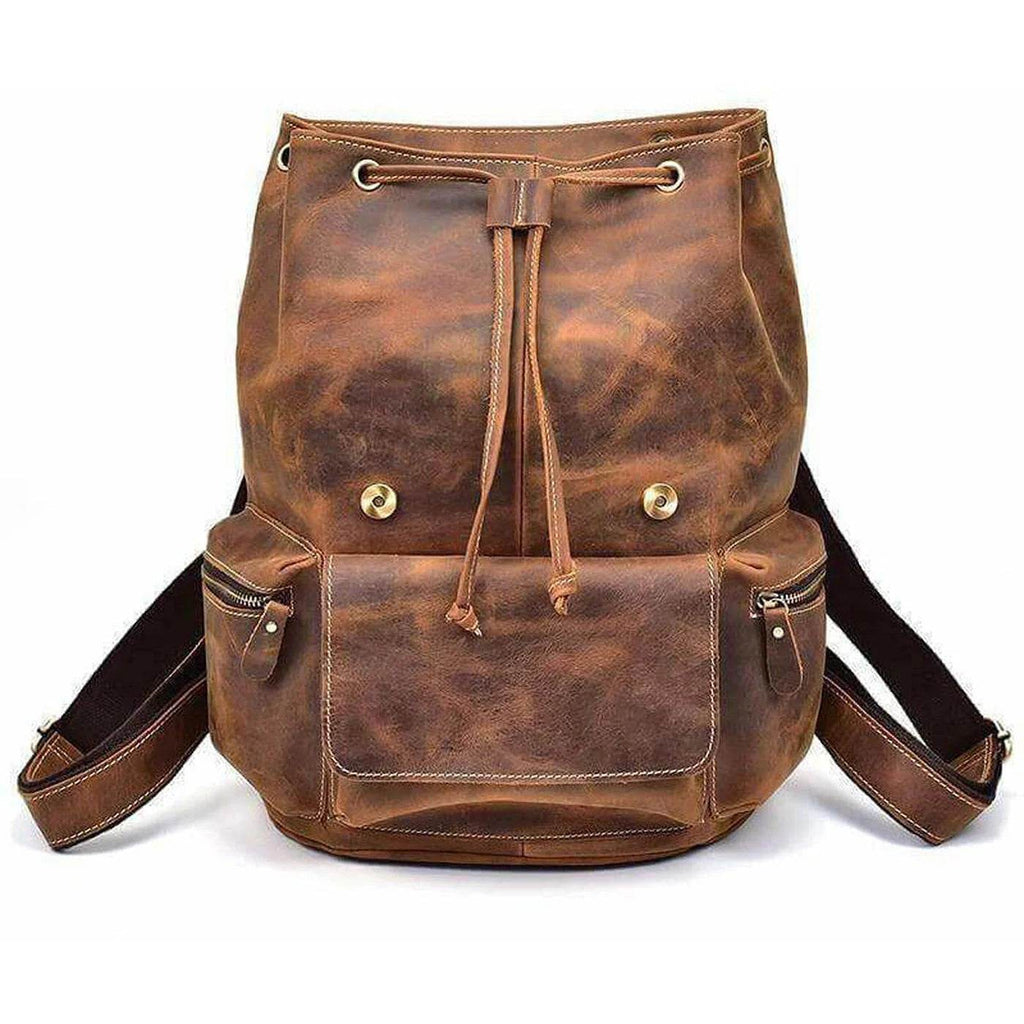 The Neil - Genuine Leather Backpack - Oak Brown Hunter - VILL OKSE