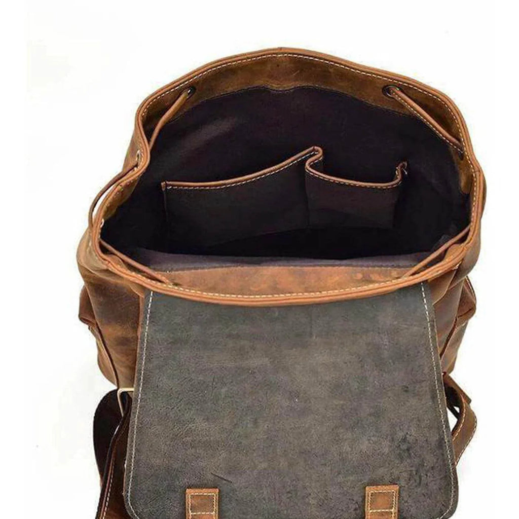 The Neil - Genuine Leather Backpack - Oak Brown Hunter - VILL OKSE