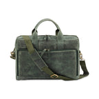 hunter-leather-laptop-bag-front-view-with-shoulder-strap - VILL OKSE
