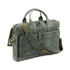 hunter-leather-laptop-bag-side-angle-with-shoulder-strap - VILL OKSE