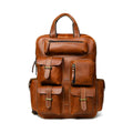 The Adventurer - Genuine Leather Backpack - Cognac Oil Pull Up - VILL OKSE