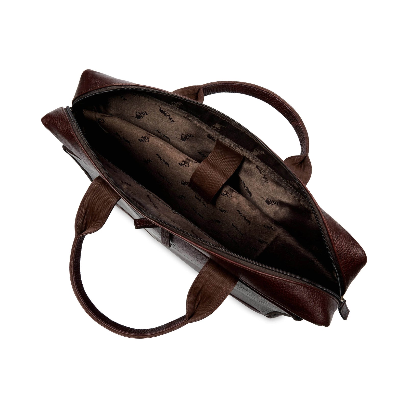 leather-laptop-bag-brown-empty-top-view-spacious-interior - VILL OKSE