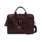 leather-laptop-bag-brown-front-with-adjustable-strap - VILL OKSE