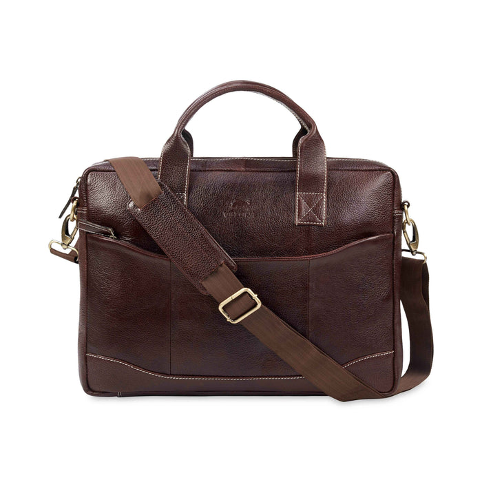 Hector Leather Laptop Bag (Brown Floater)