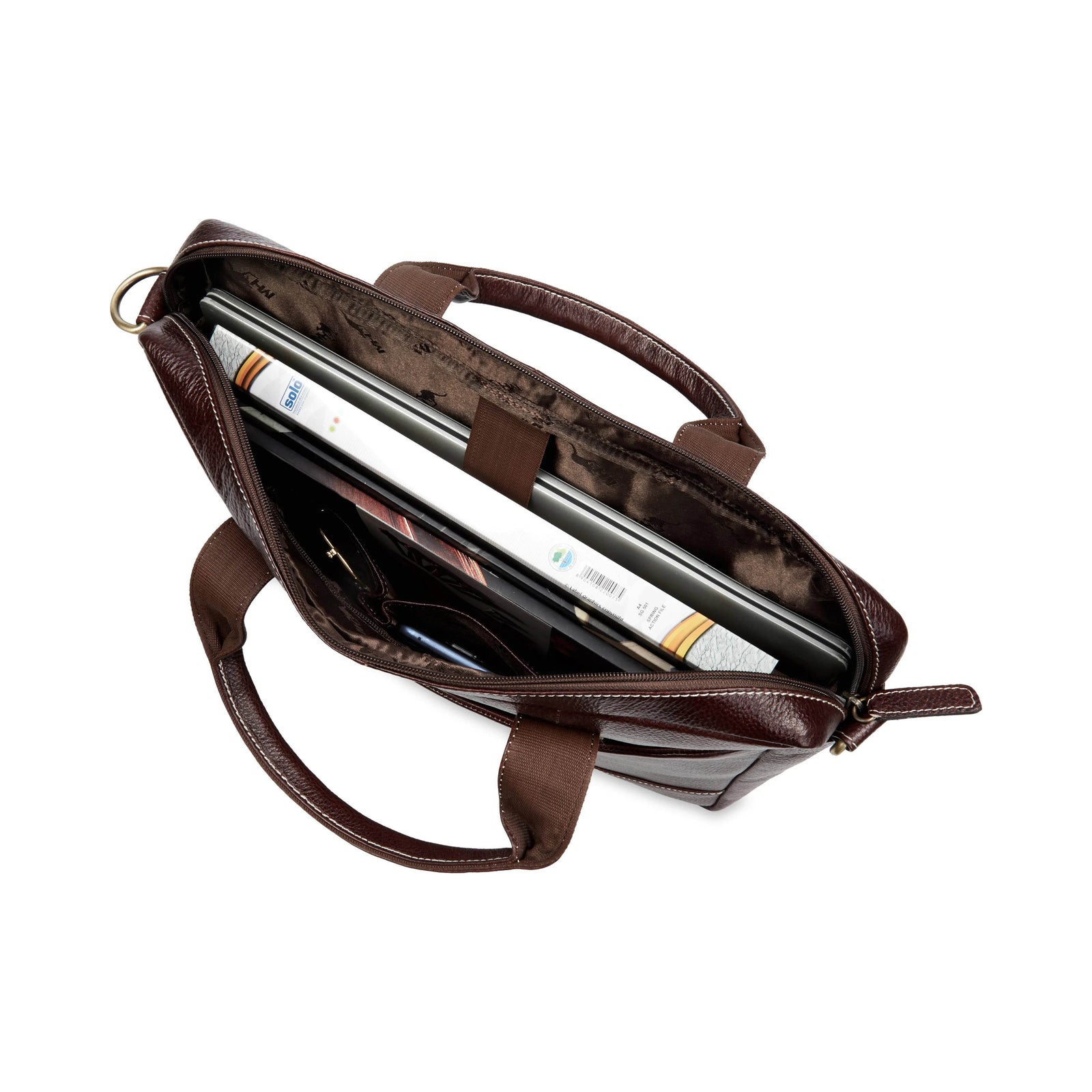leather-laptop-bag-brown-open-top-loaded-with-laptop - VILL OKSE