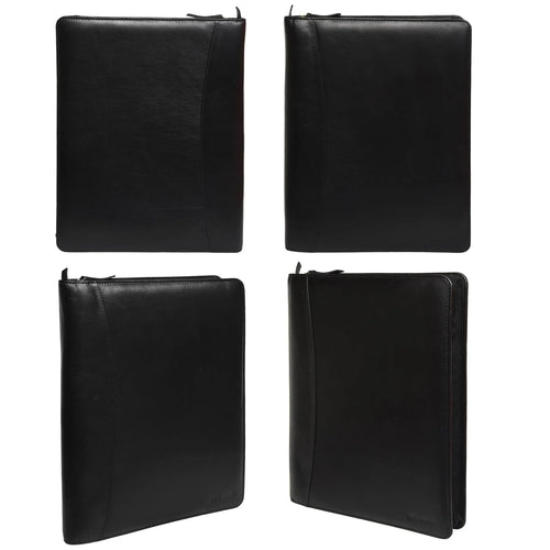 leather-padfolio-black-closed-four-angle-views - VILL OKSE