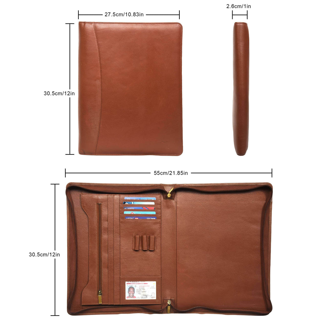 The Harley - Genuine Leather Padfolio - Cognac Nappa - VILL OKSE