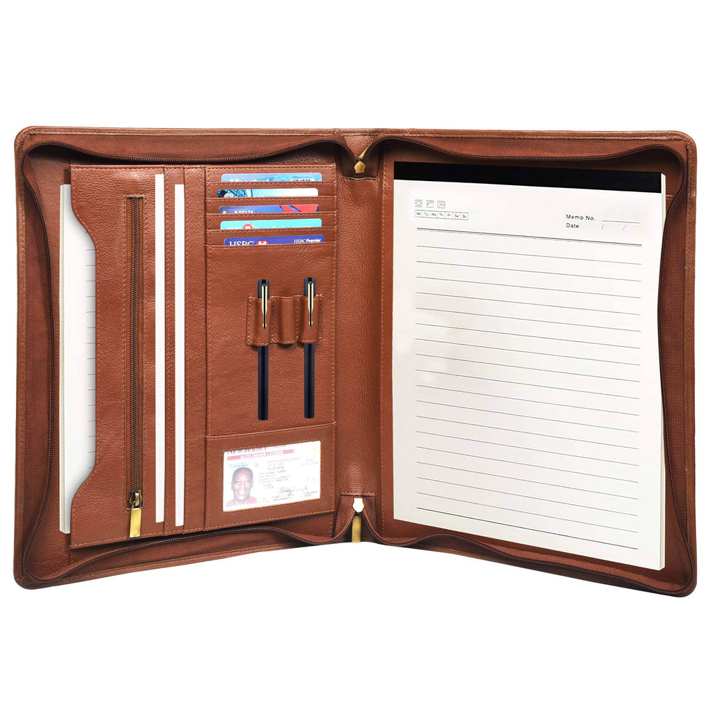 The Harley - Genuine Leather Padfolio - Cognac Nappa - VILL OKSE