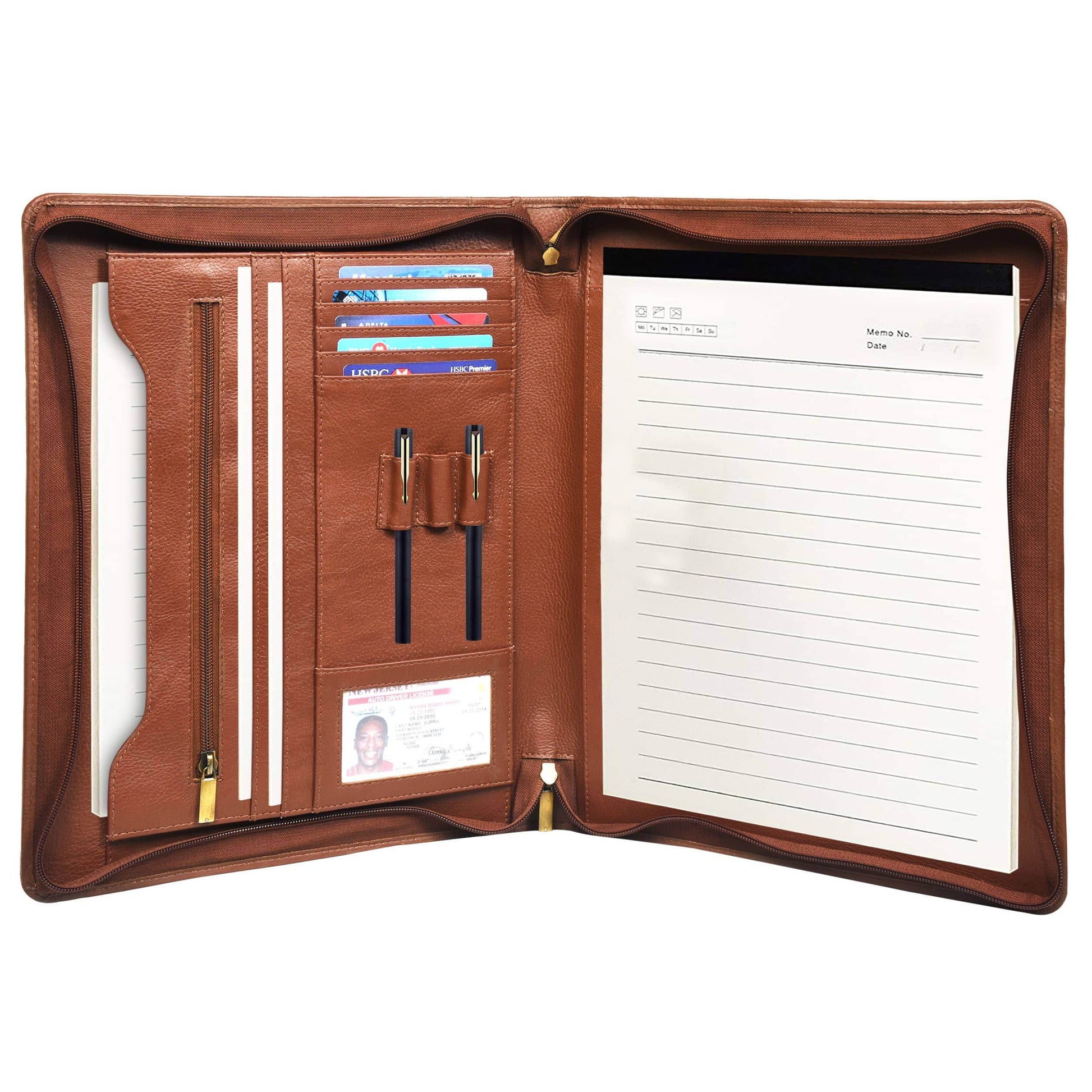 The Harley - Genuine Leather Padfolio - Cognac Nappa - VILL OKSE