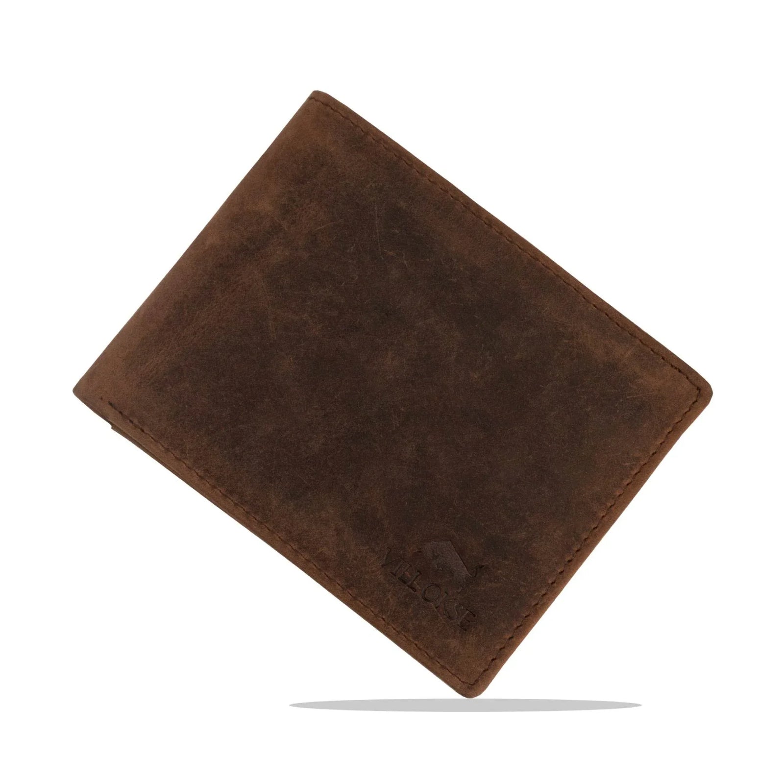 leather-wallet-brown-angled-view-logo-visible - VILL OKSE