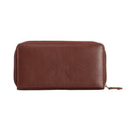 premium-leather-wallet-brown-zipper-closed - VILL OKSE