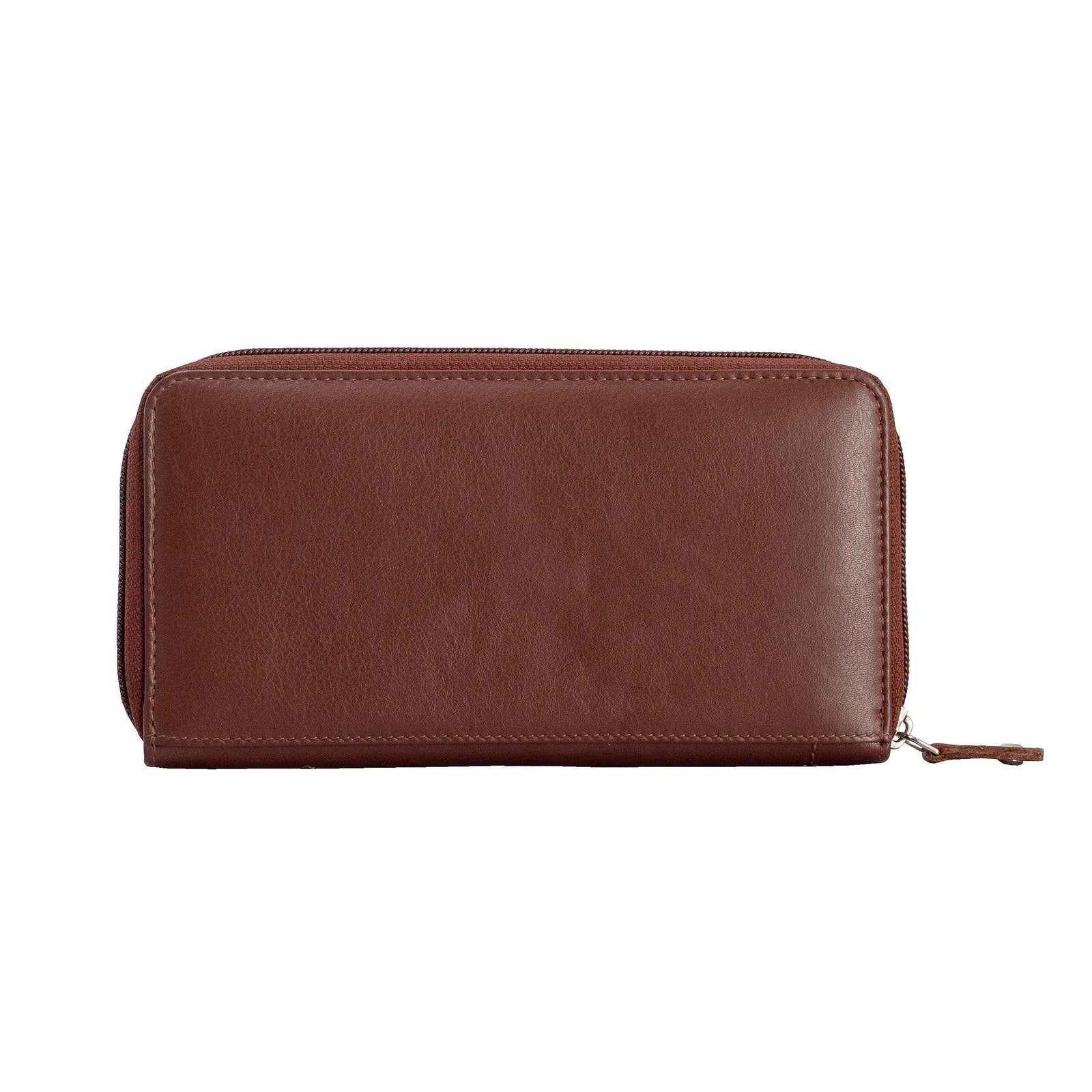 premium-leather-wallet-brown-zipper-closed - VILL OKSE