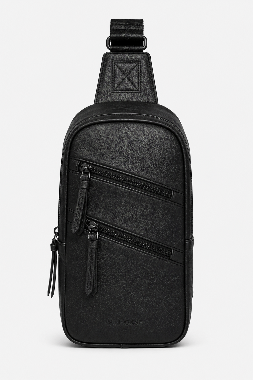The Mark Leather Sling Bag for Men ( Black Nappa )