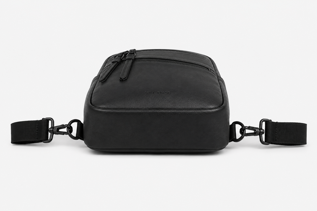 The Mark Leather Sling Bag for Men ( Black Nappa )
