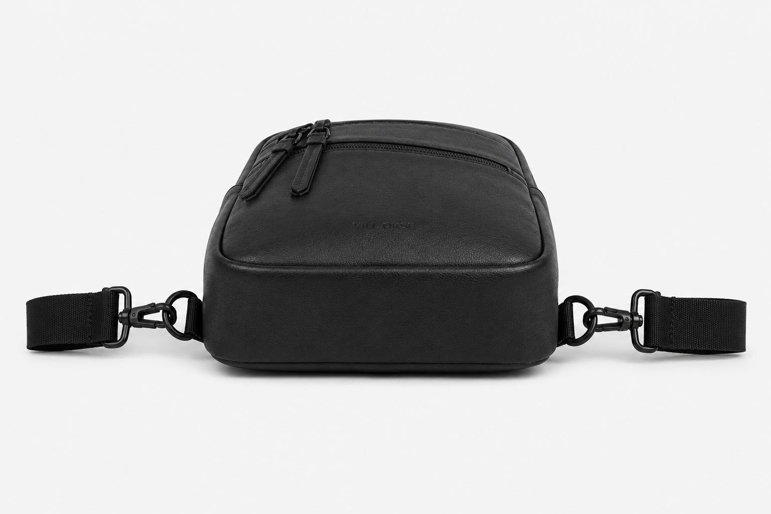 The Mark Leather Sling Bag for Men ( Black Nappa )