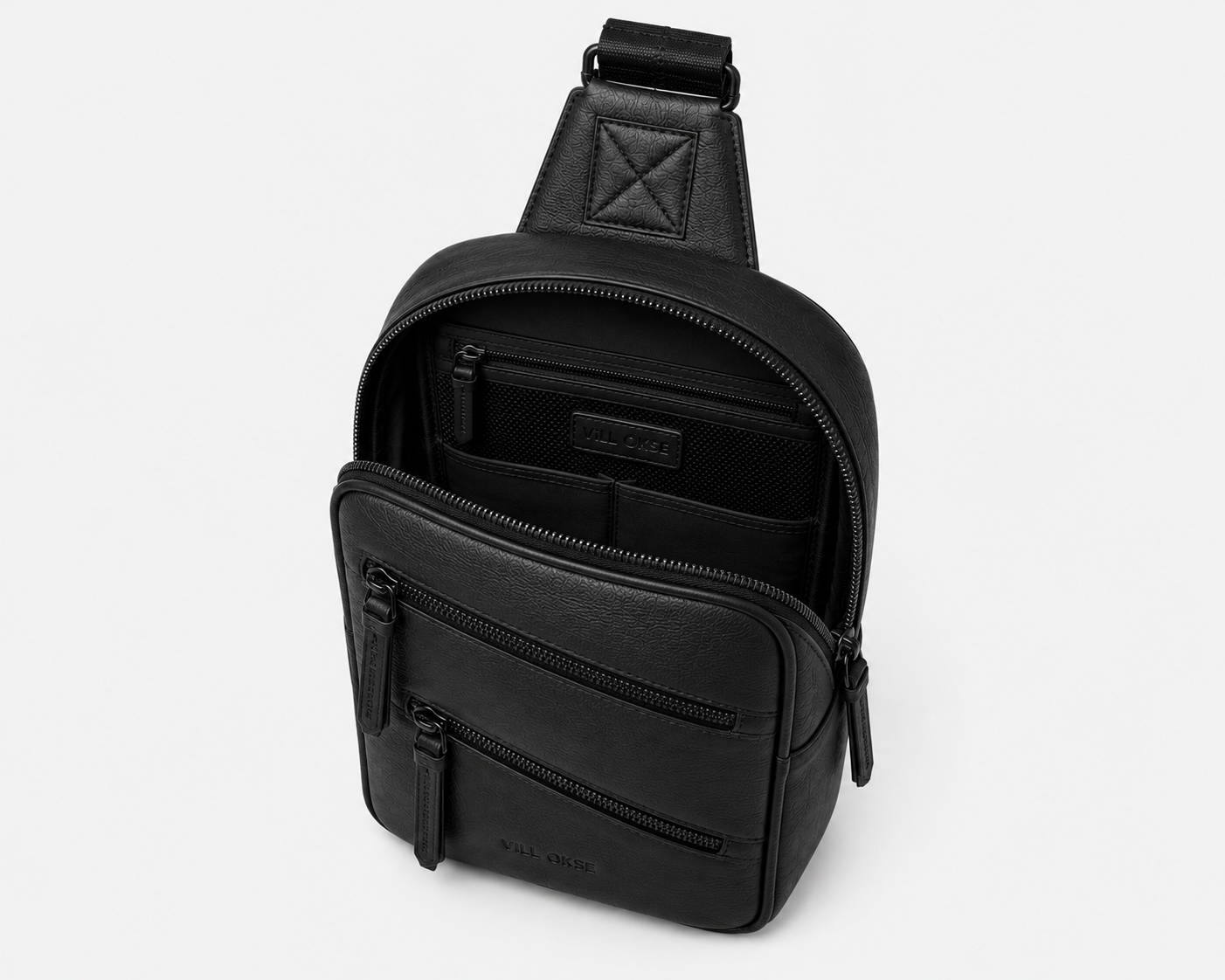 The Mark Leather Sling Bag for Men ( Black Nappa )