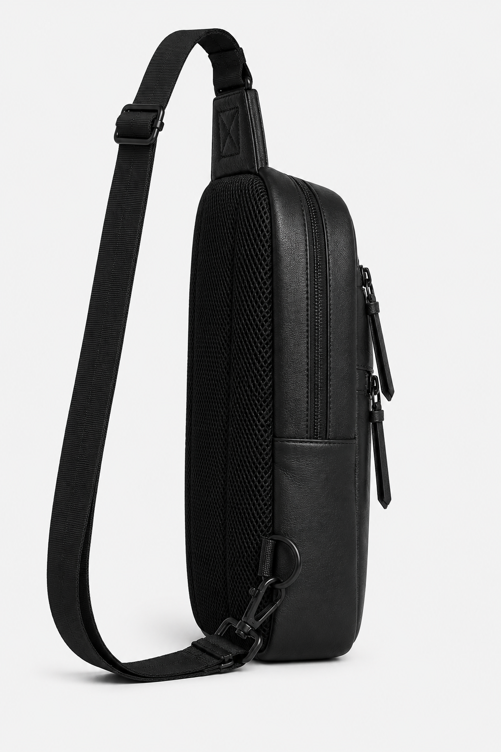The Mark Leather Sling Bag for Men ( Black Nappa )