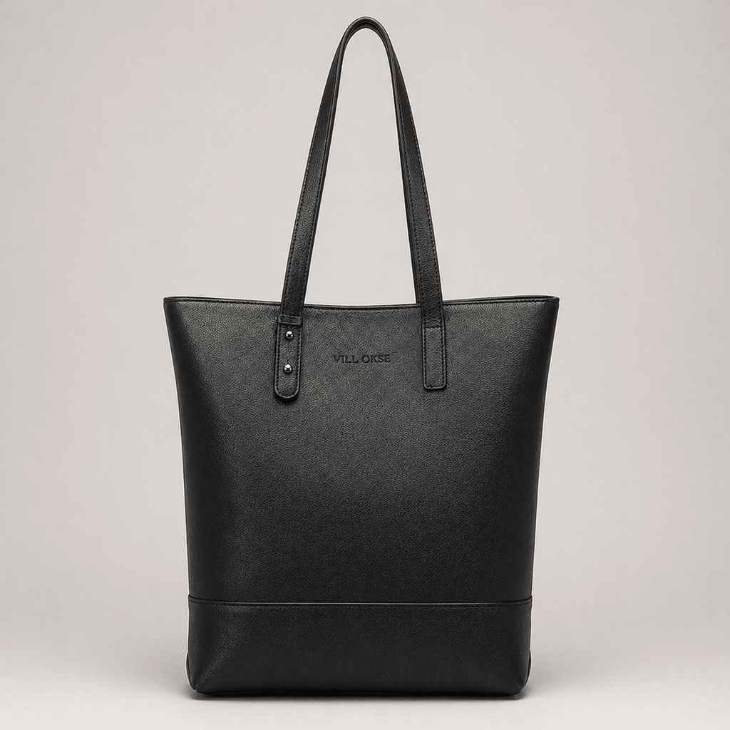 Noir Leather Tote Bag (Black Nappa)
