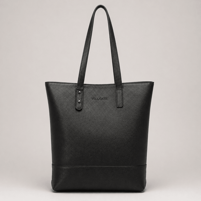 Noir Leather Tote Bag (Black Nappa)