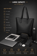 Noir Leather Tote Bag (Black Nappa)