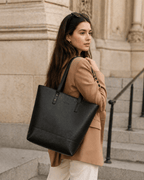 Noir Leather Tote Bag (Black Nappa)