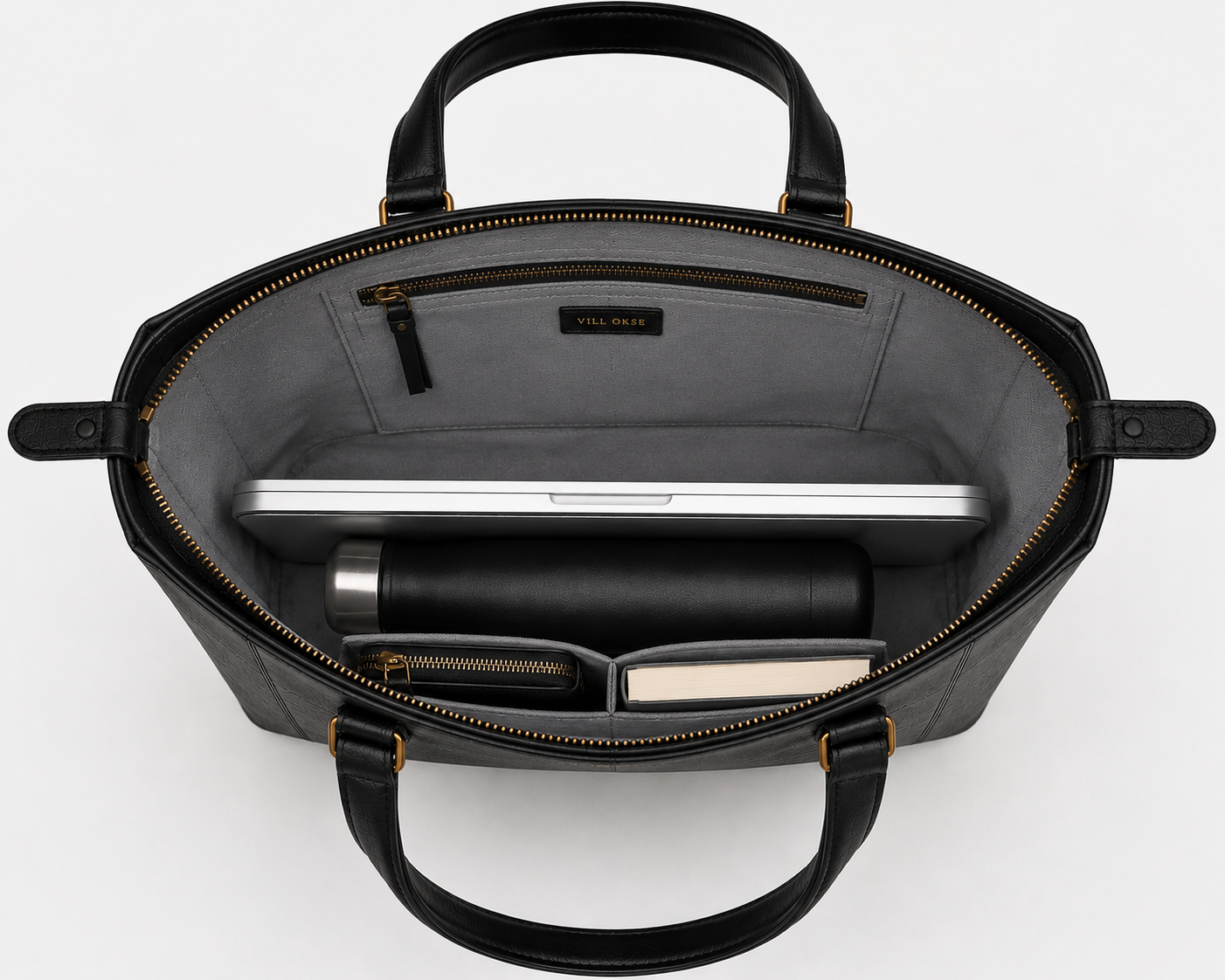 The Palmyra Leather Handbag for Women ( Black Nappa )