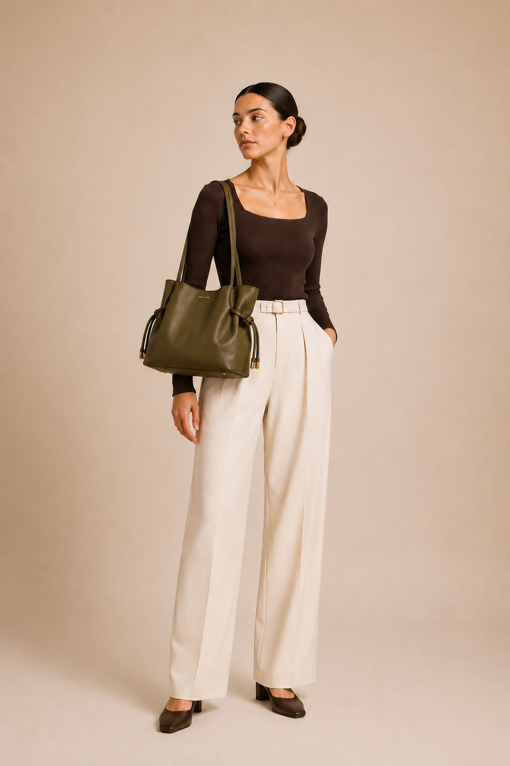 The Sandy Leather Handbag for women ( Ottoman Green )
