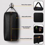 The Sleek Leather Toiletry Bag (Black Nappa)