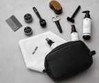 The Sleek Leather Toiletry Bag (Black Nappa)