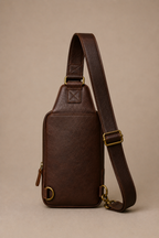 The Tudor Leather Sling / Messenger bag for Men ( Cognac Oil Pull Up )