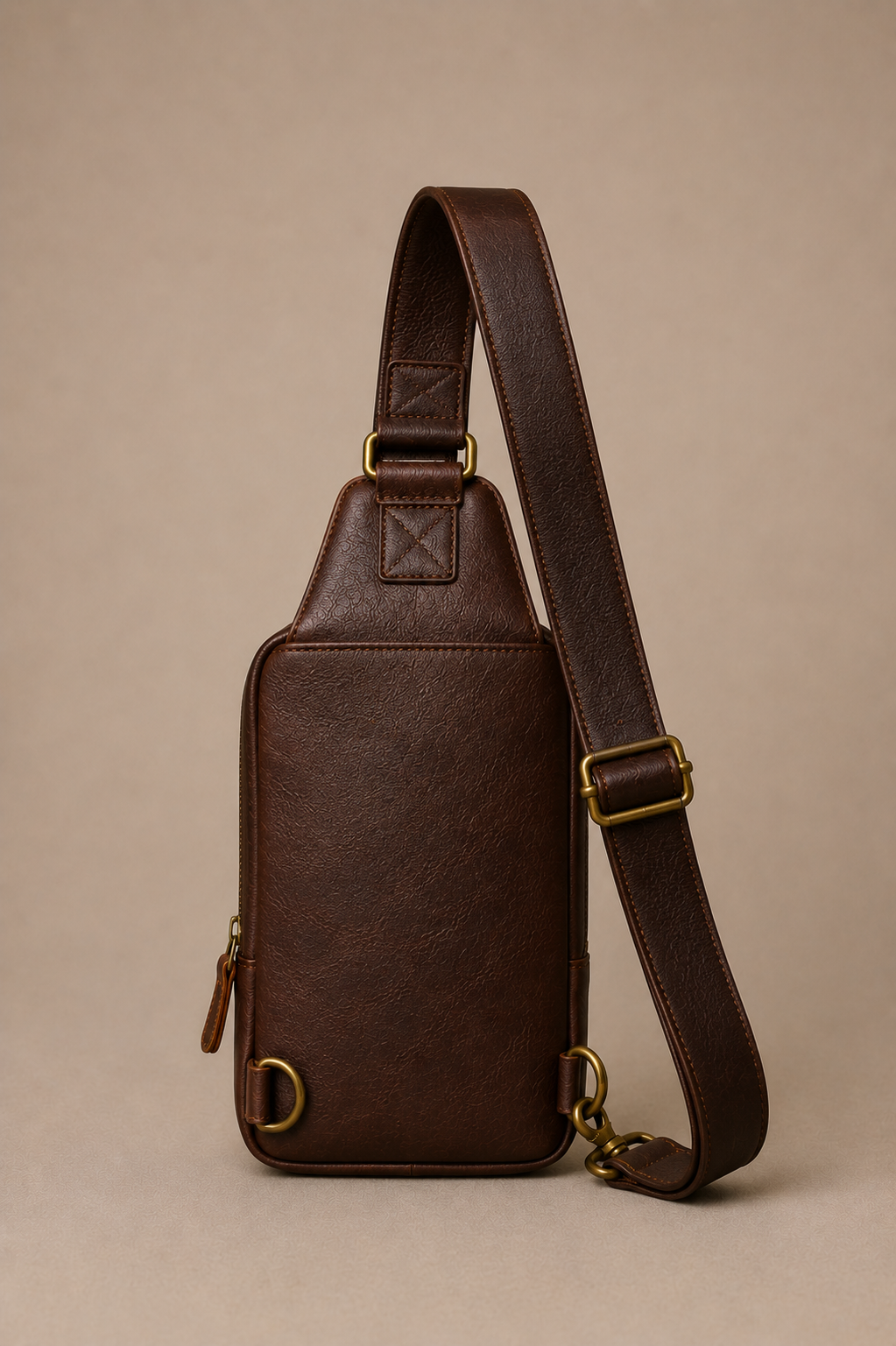 The Tudor Leather Sling / Messenger bag for Men ( Cognac Oil Pull Up )