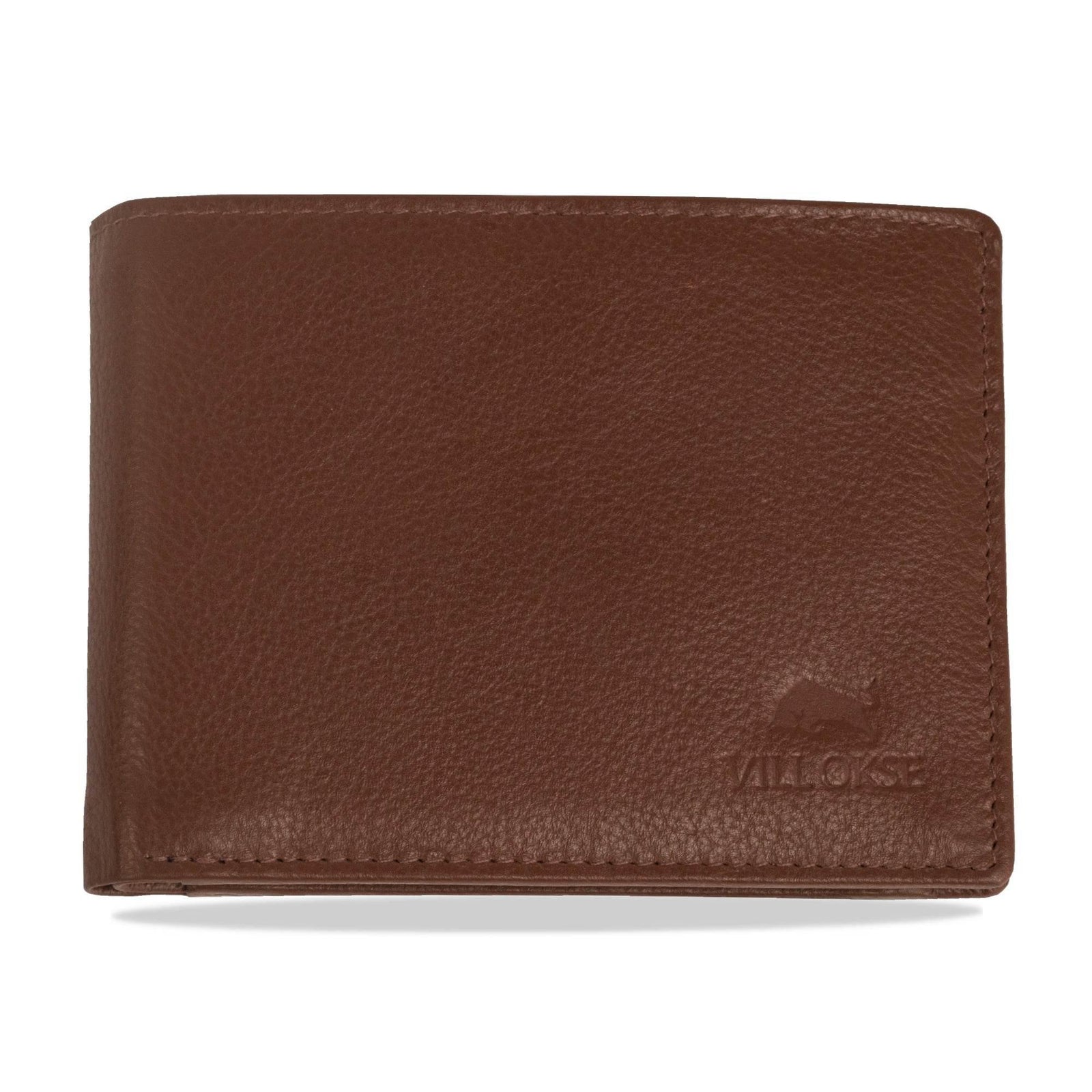 vialokas-leather-wallet-brown-closed-front - VILL OKSE