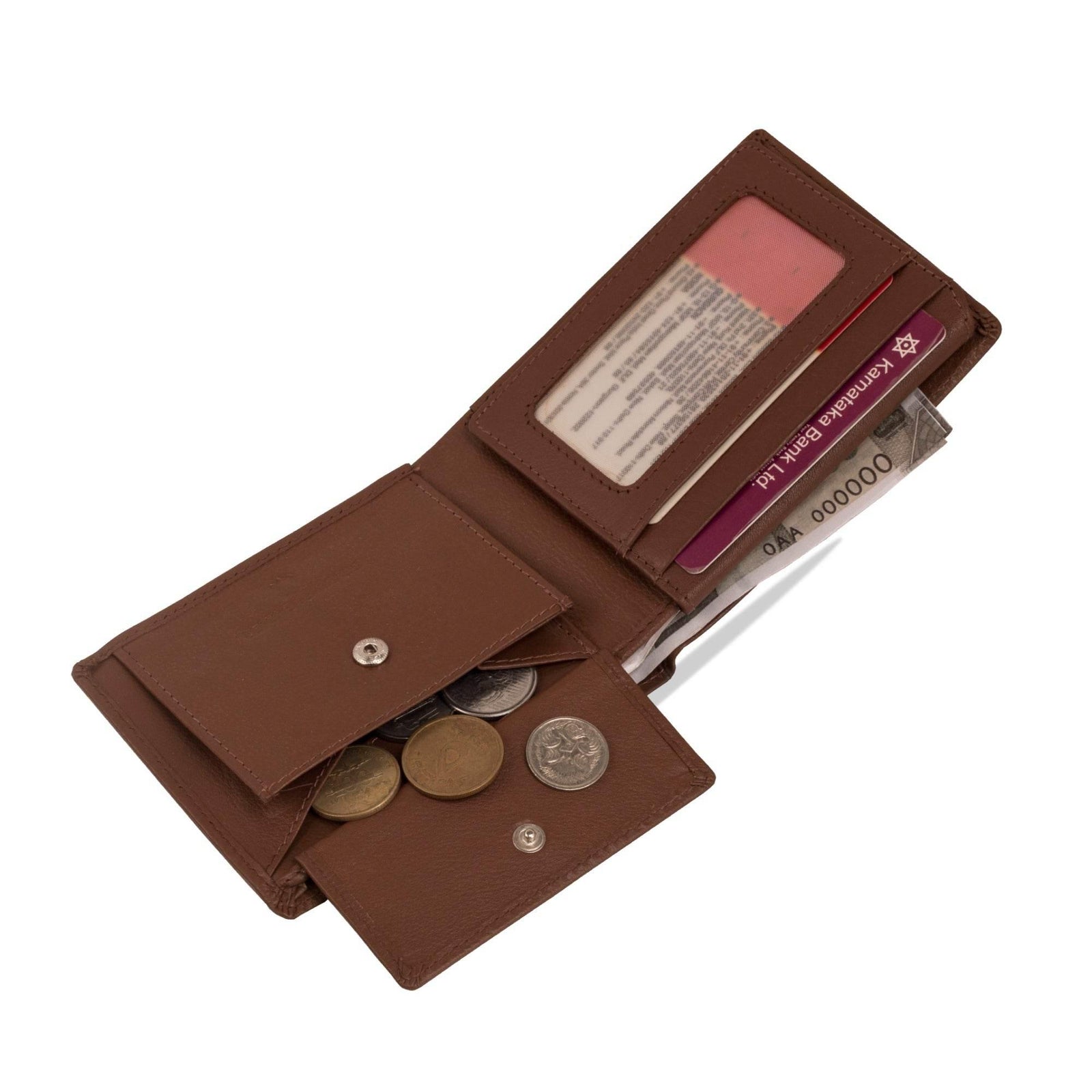 vialokas-leather-wallet-brown-open-coin-pocket-coins - VILL OKSE