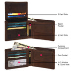 ville-orse-leather-wallet-labeled-card-slots-zipper-coin-pocket - VILL OKSE