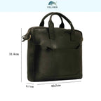 villokse-laptop-bag-black-leather-size-dimensions - VILL OKSE