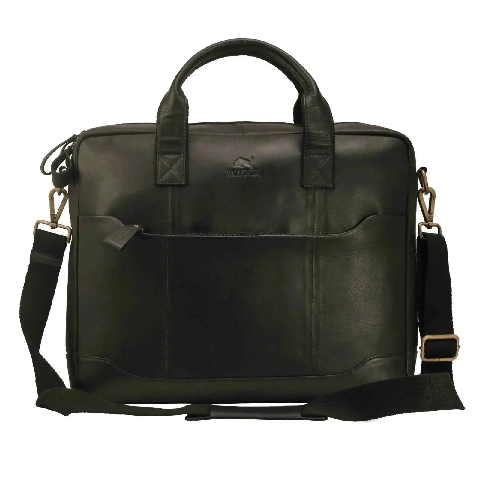 villokse-laptop-bag-black-leather-with-detachable-shoulder-strap - VILL OKSE
