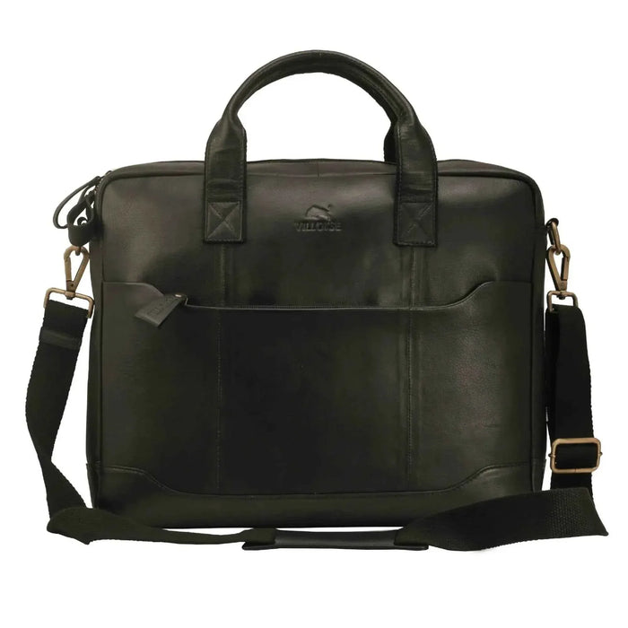 Hector Leather Laptop Bag (Black Nappa)