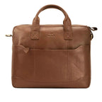 villokse-laptop-bag-front-view-brown-leather - VILL OKSE