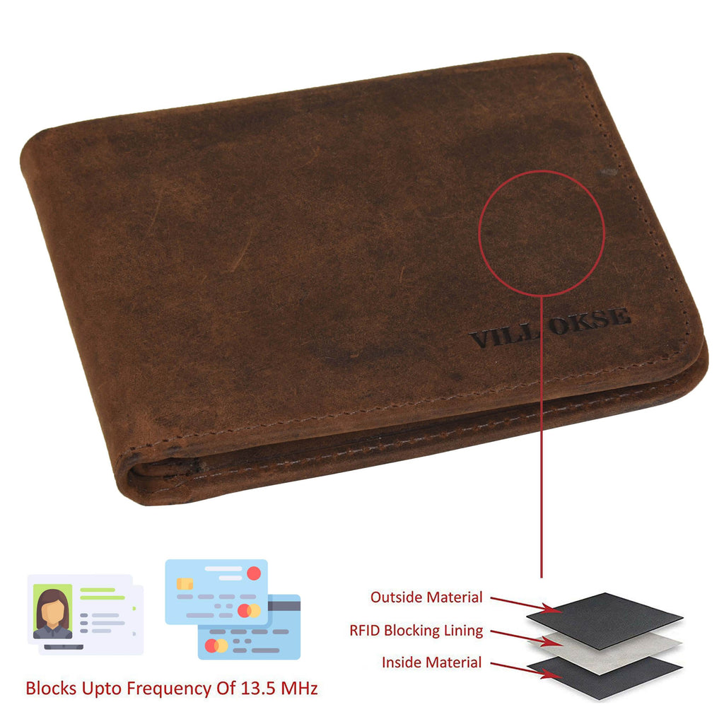 The Sleeve - RFID Protected Leather Wallet - Oak Brown Hunter - VILL OKSE