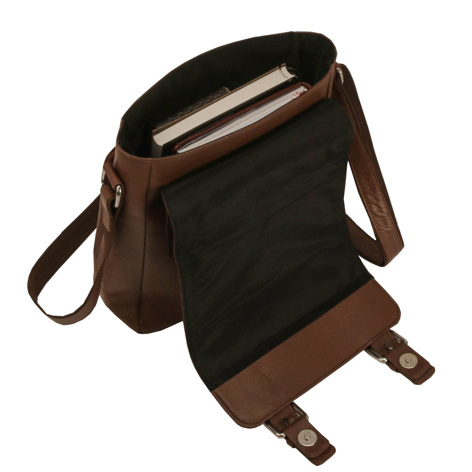 The Jack - Genuine Leather Messenger Bag - Cognac Nappa - VILL OKSE