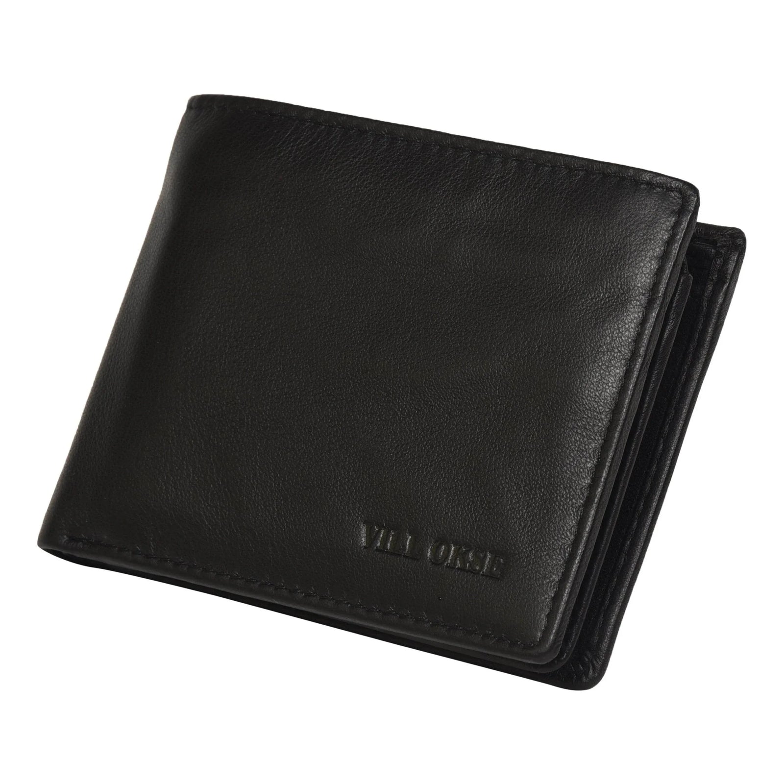 villorse-leather-wallet-black-folded-closed - VILL OKSE