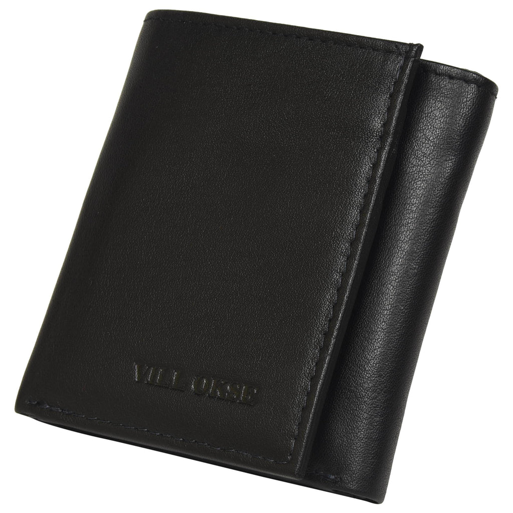 The NY Wallet - RFID Protected Leather Wallet - Black Nappa - VILL OKSE
