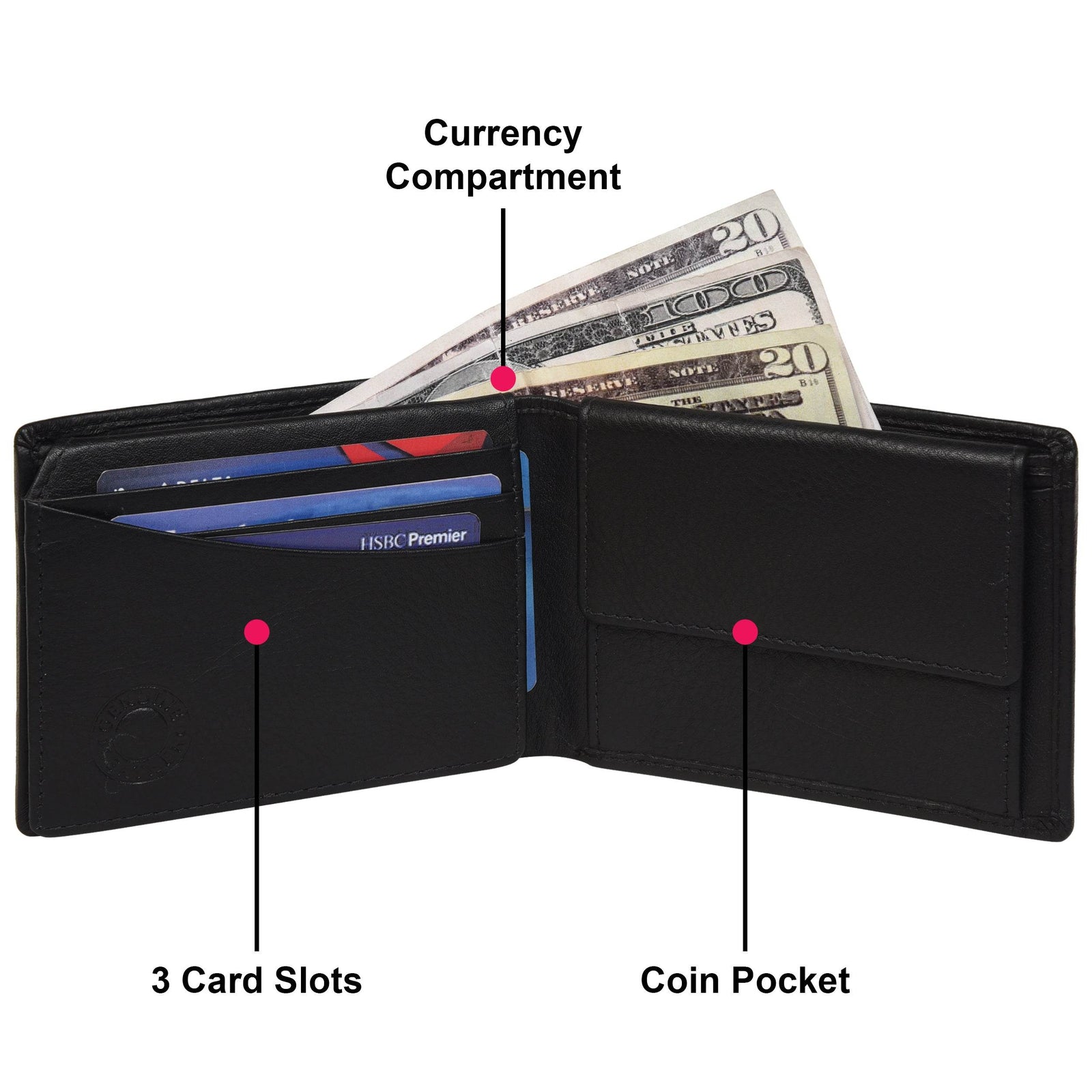 villorse-leather-wallet-open-currency-coin-pocket - VILL OKSE